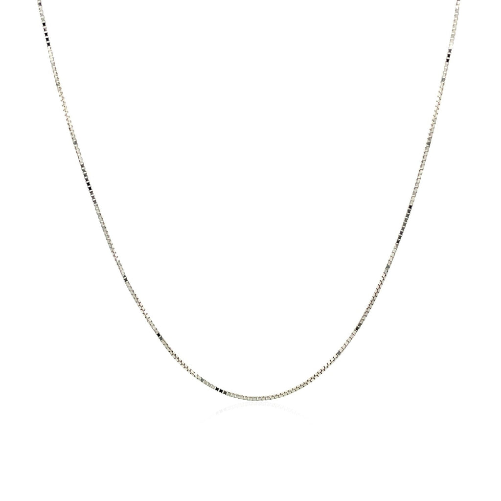 14k White Gold Classic Box Chain (0.60 mm)