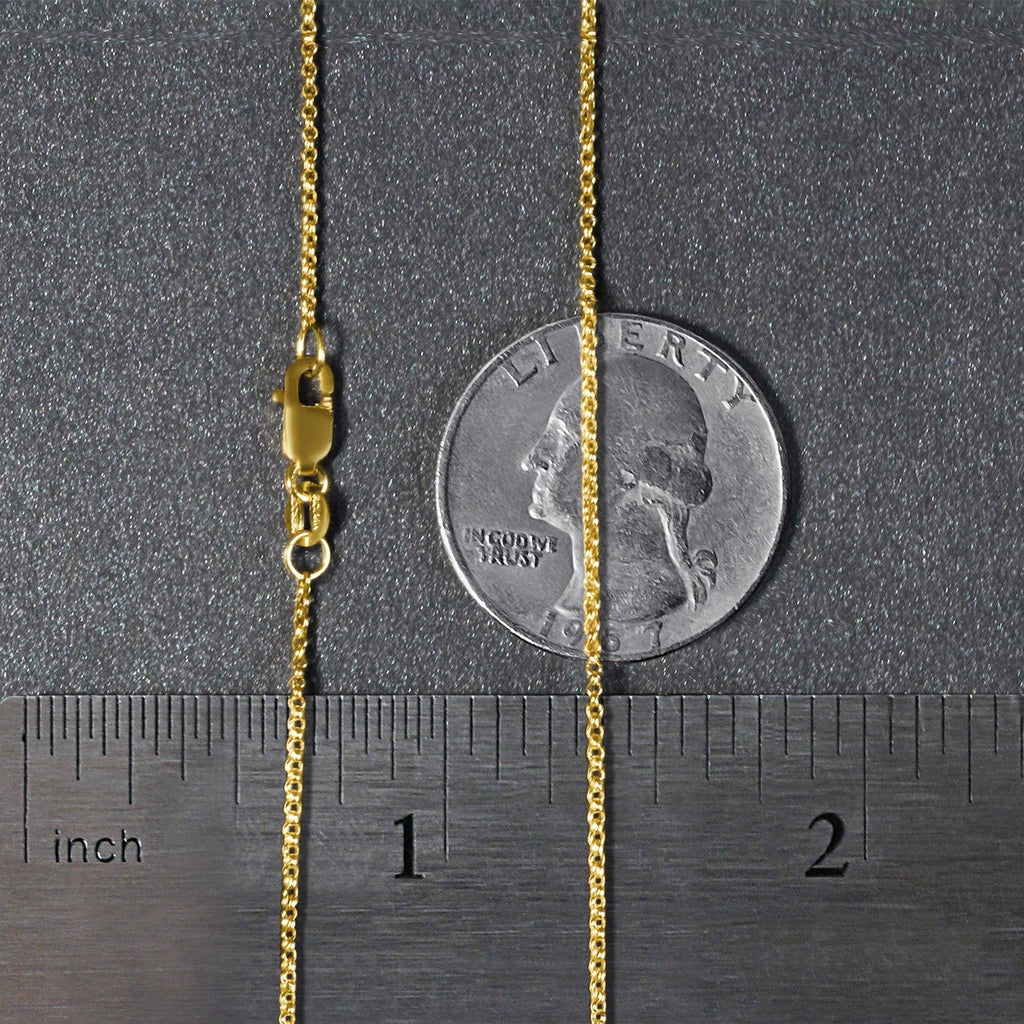 14k Yellow Gold Diamond Cut Rolo Chain (1.10 mm)