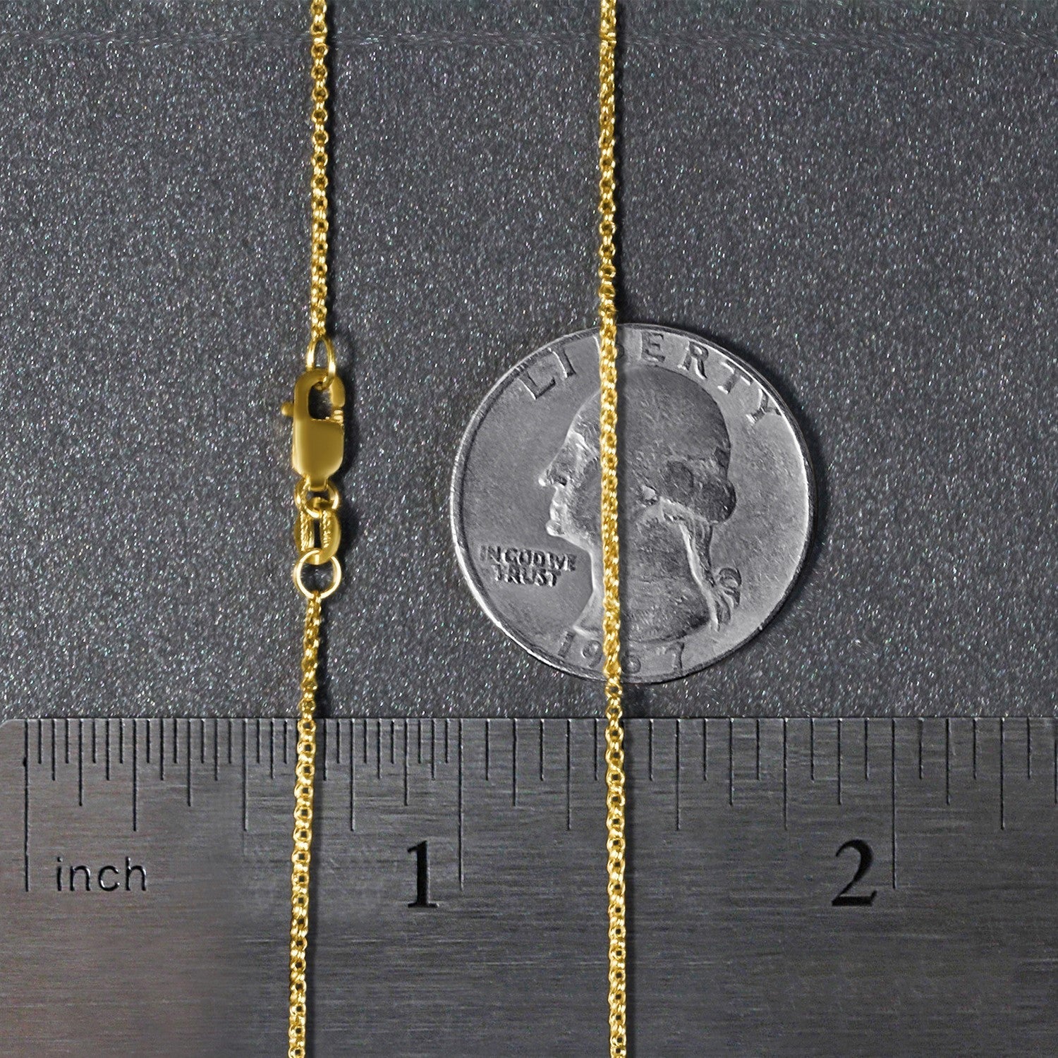 14k Yellow Gold Diamond Cut Rolo Chain (1.10 mm)