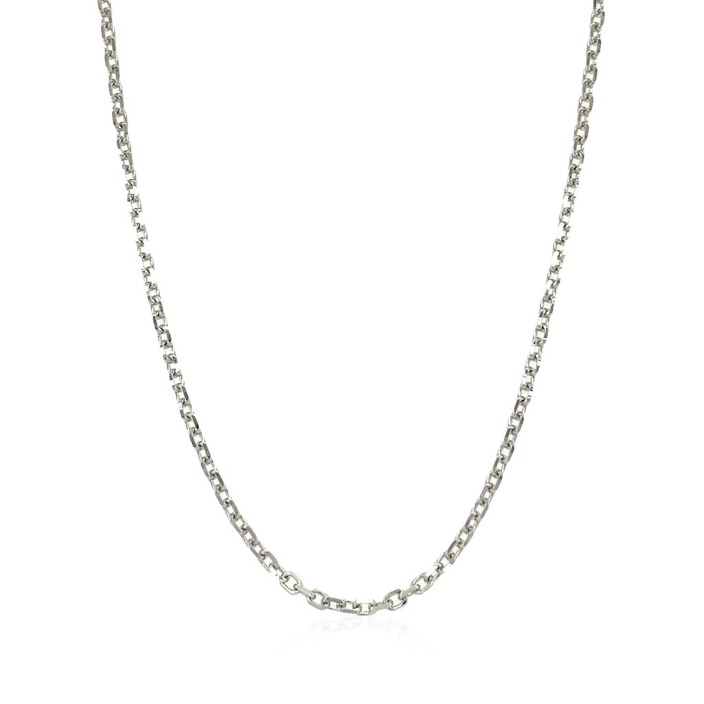 14k White Gold Diamond Cut Cable Link Chain (1.9 mm)