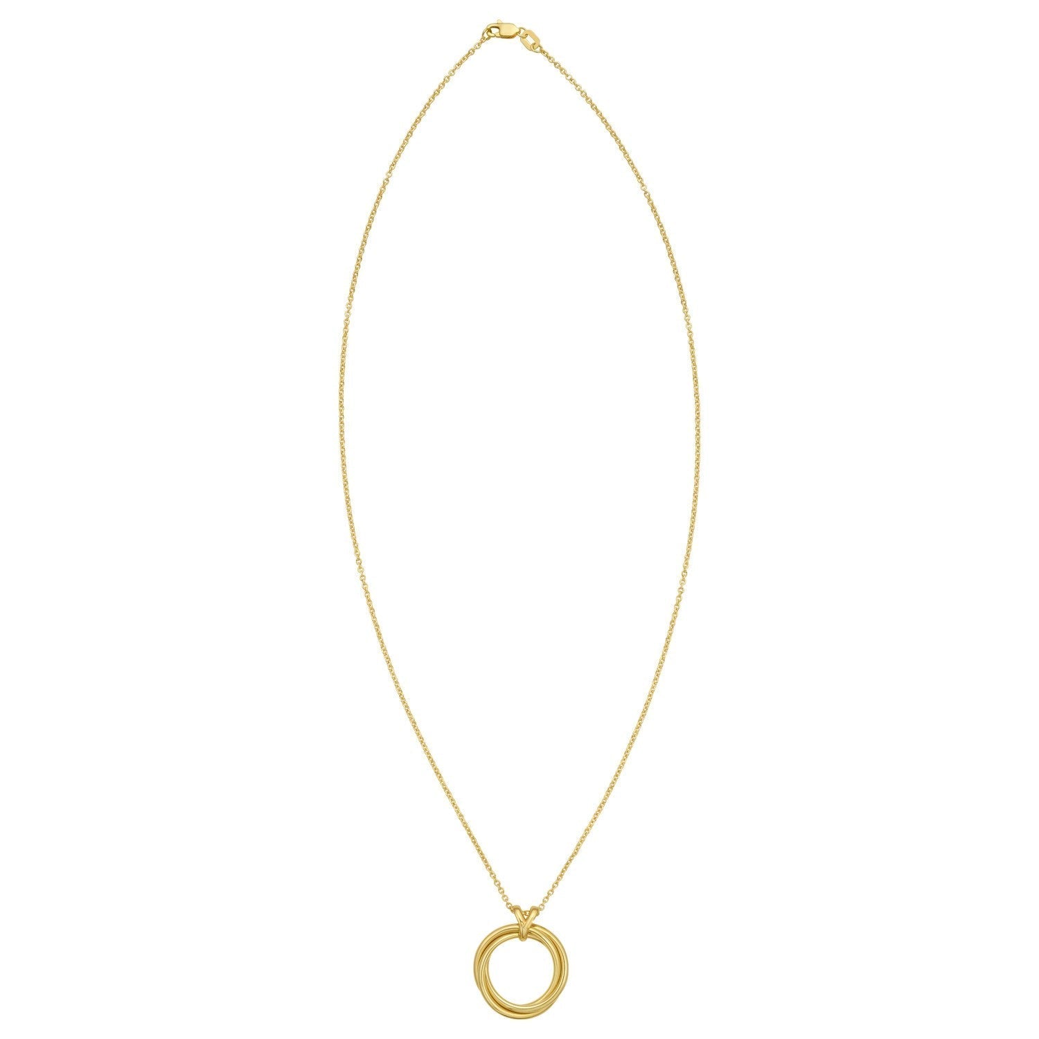 14K Yellow Gold Interlocking Medium Trinity Necklace