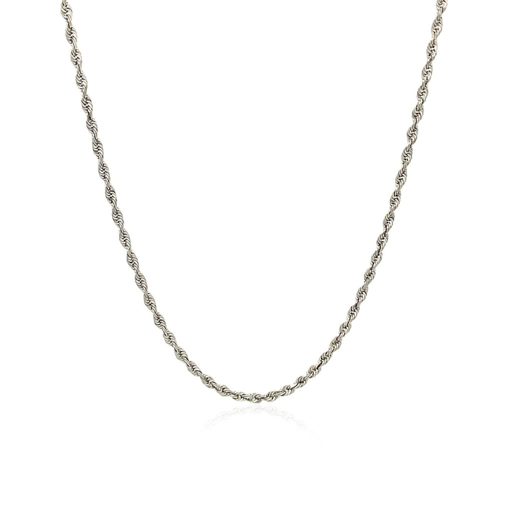 10k White Gold Solid Diamond Cut Rope Chain (1.60 mm)