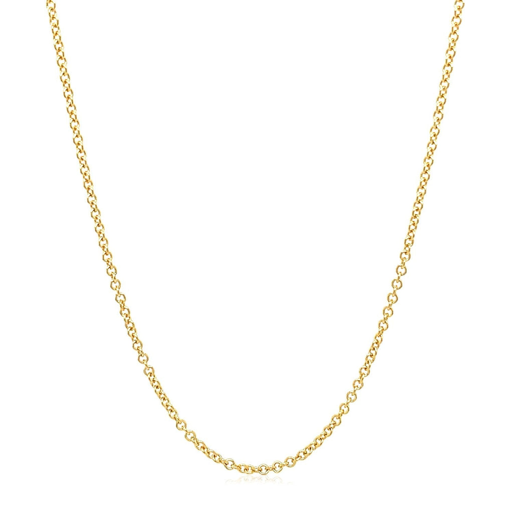 14k Yellow Gold Round Cable Link Chain (1.5 mm)