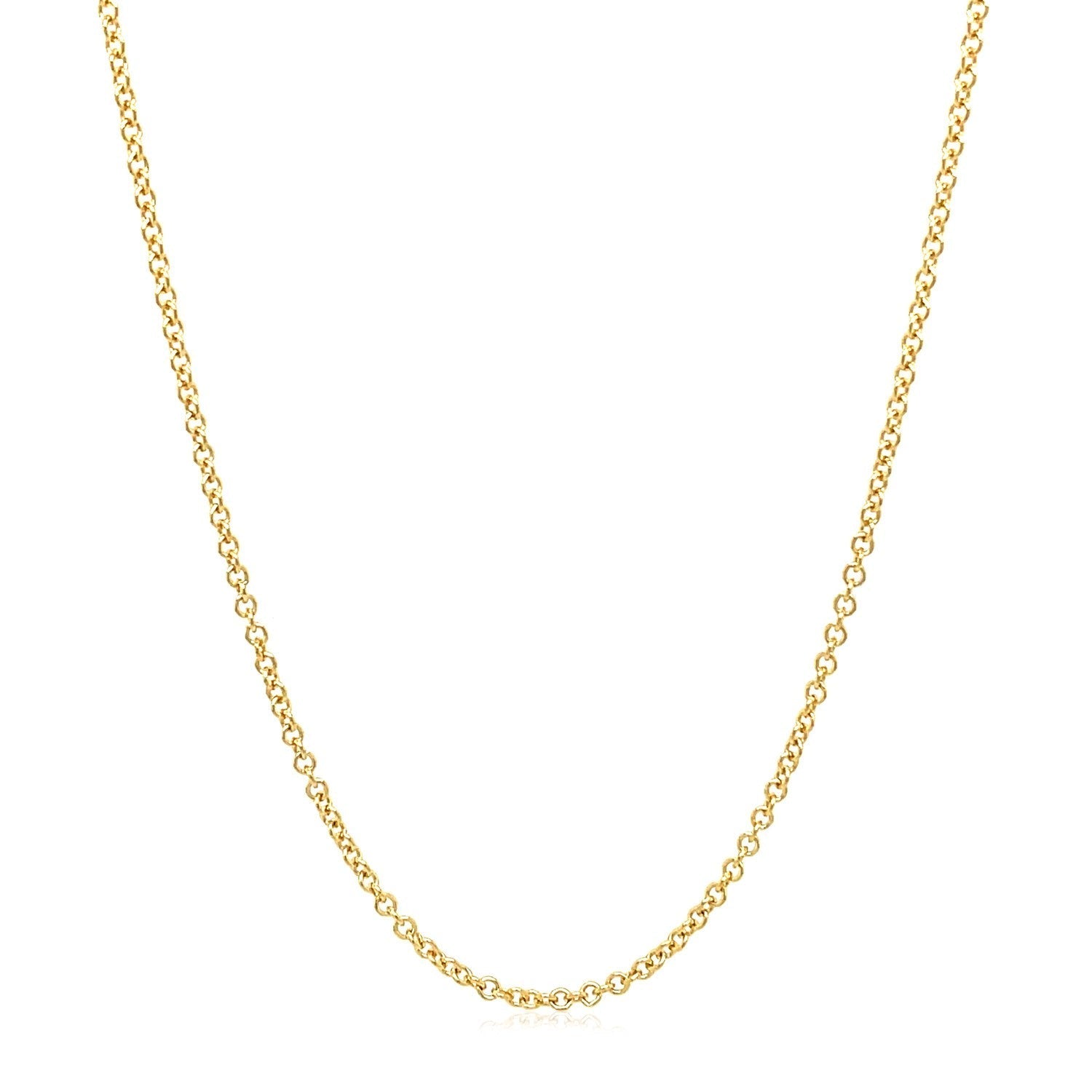 14k Yellow Gold Round Cable Link Chain (1.5 mm)