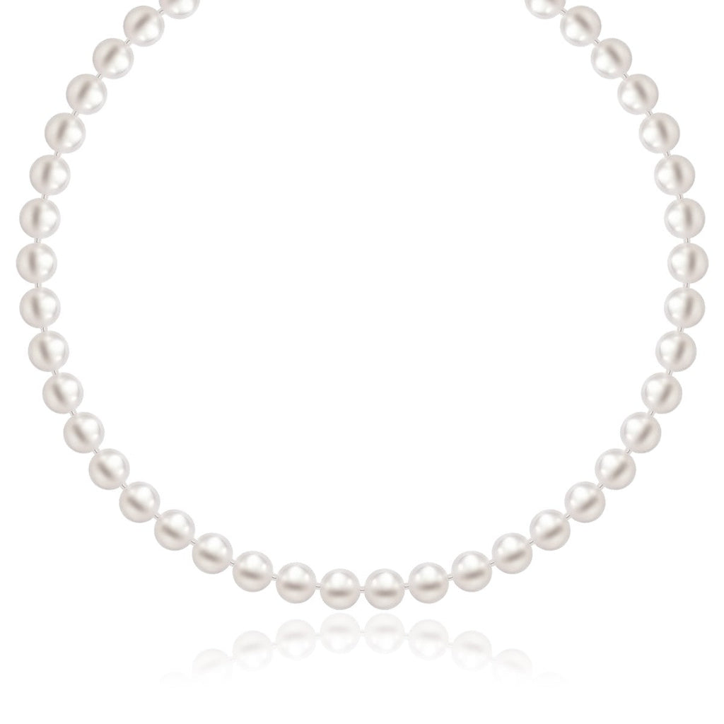 14k Yellow Gold Necklace with White Freshwater Cultured Pearls (6.0mm to 6.5mm)