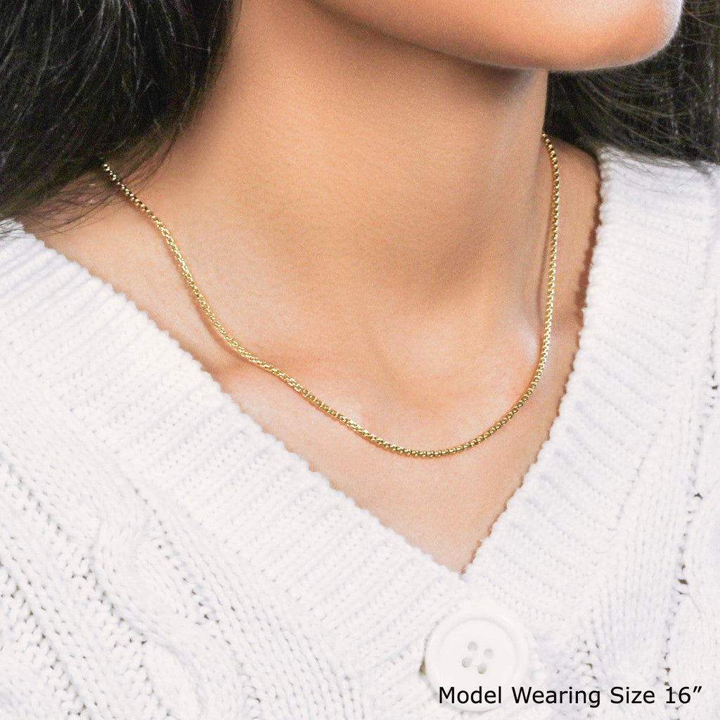 14k Yellow Gold Round Box Chain (1.8 mm)