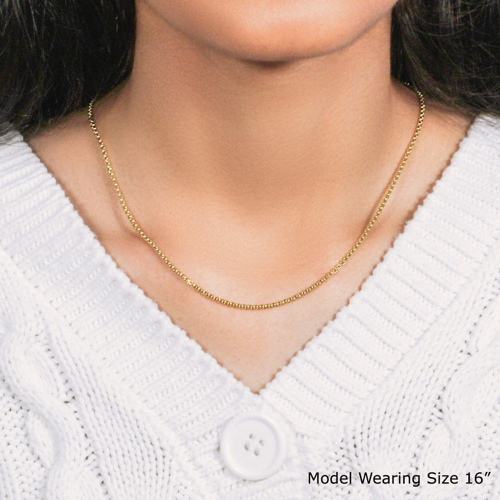 14k Yellow Gold Round Box Chain (1.8 mm)