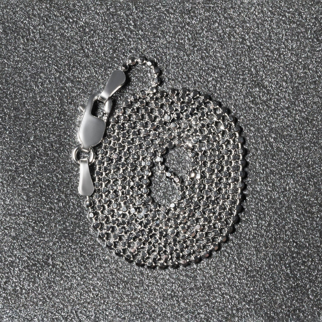 14k White Gold Diamond-Cut Bead Chain (1.10 mm)