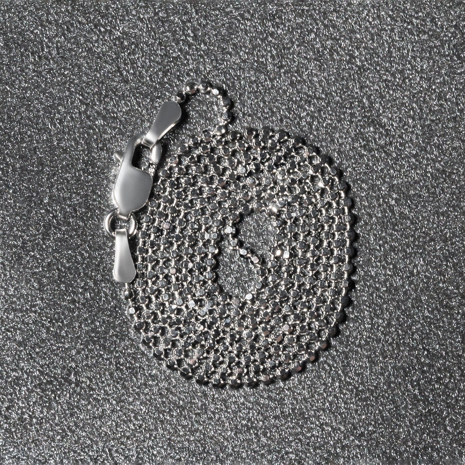 14k White Gold Diamond-Cut Bead Chain (1.10 mm)