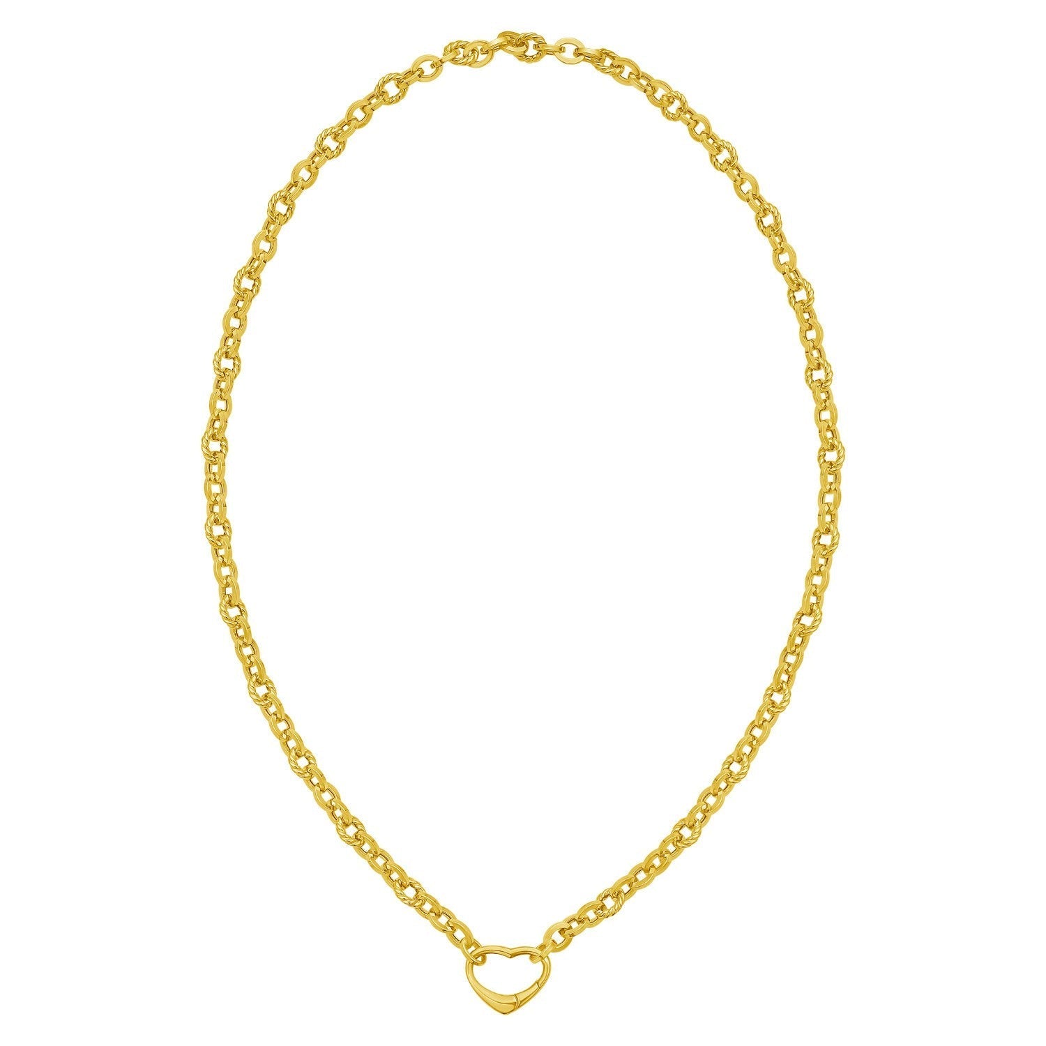 14K Yellow Gold Heart Lock Charm Necklace (5.80 mm)