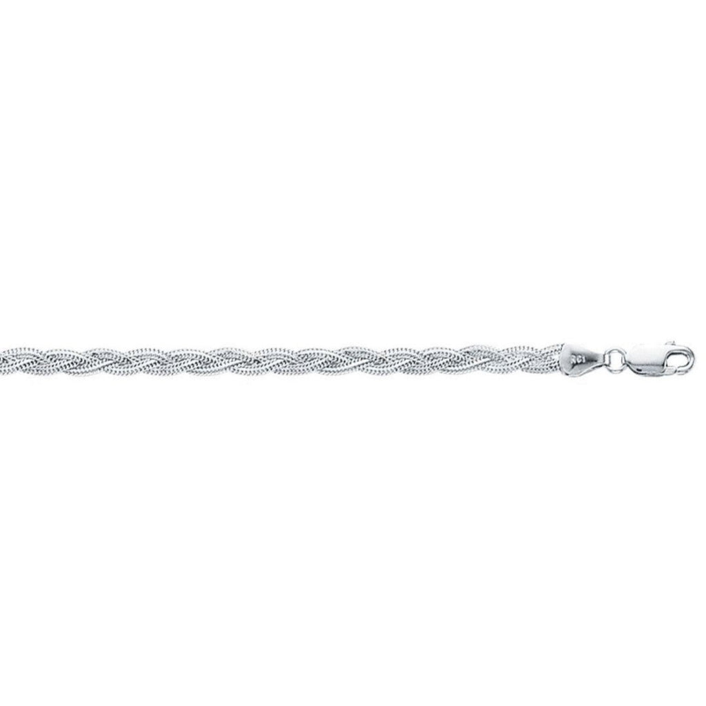 14k White Gold Braided Bracelet  (3.50 mm)