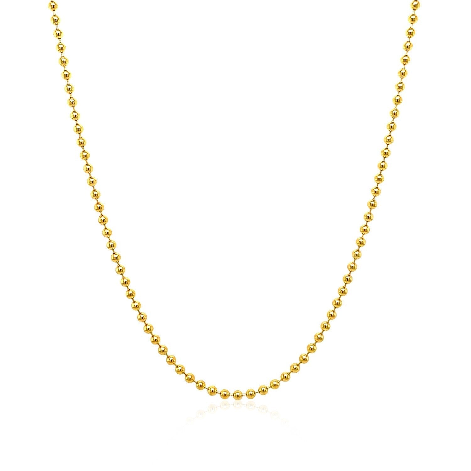 18k Yellow Gold Bead Chain 1.5mm (1.50 mm)