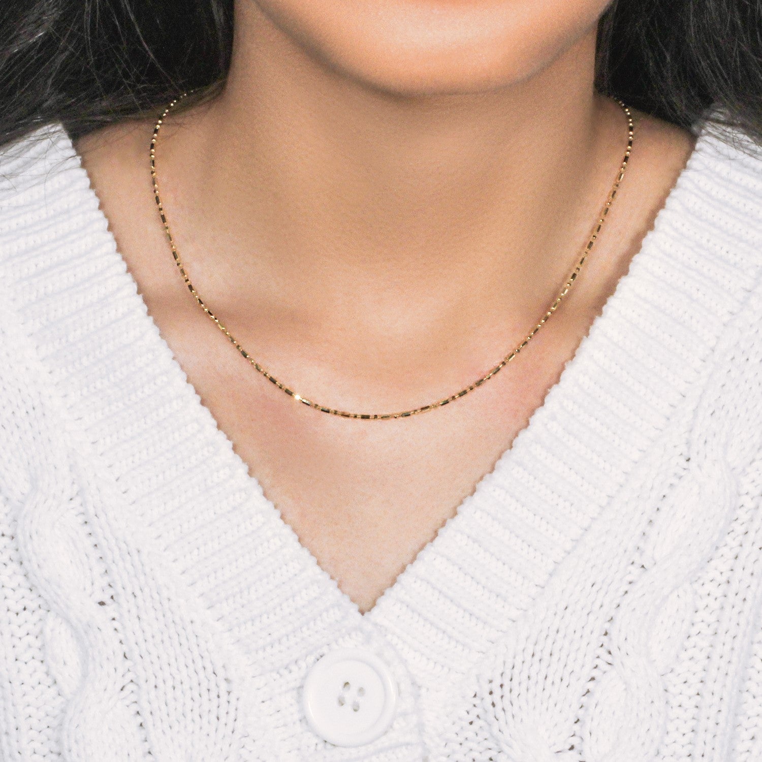 14k Yellow Gold Diamond-Cut Alternating Bead Chain (1.30 mm)