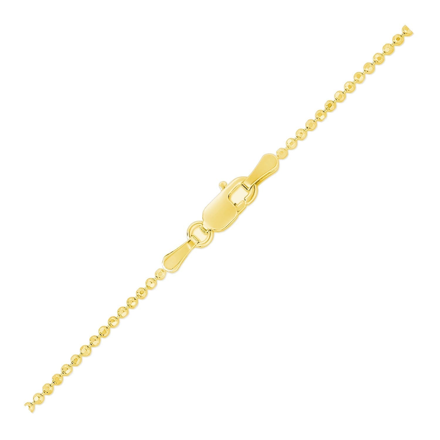 14k Yellow Gold Diamond-Cut Bead Chain (1.10 mm)