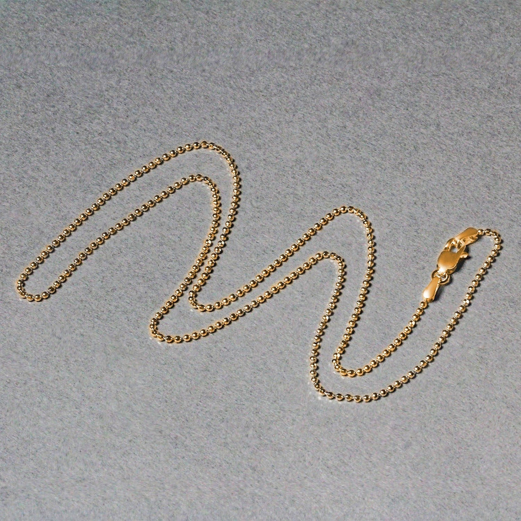 14k Yellow Gold Diamond-Cut Bead Chain (1.10 mm)