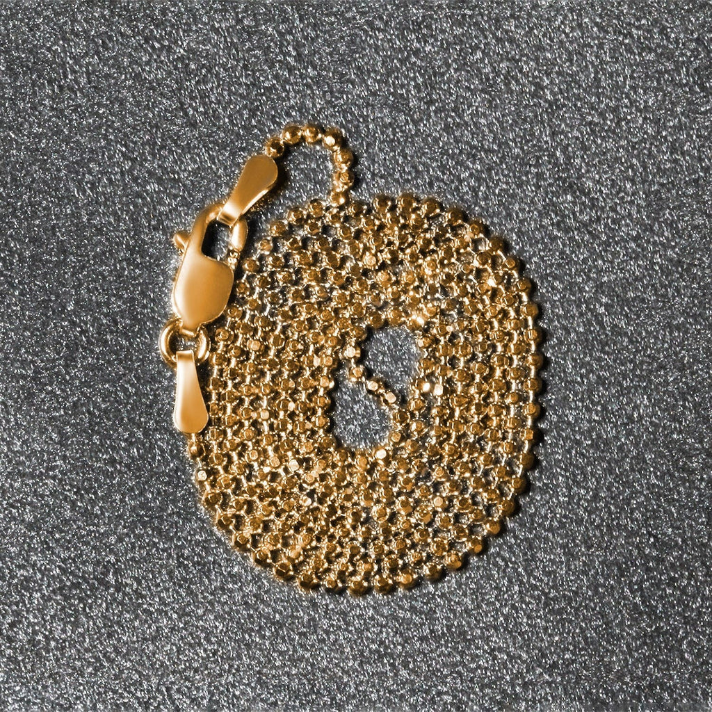 14k Yellow Gold Diamond-Cut Bead Chain (1.10 mm)
