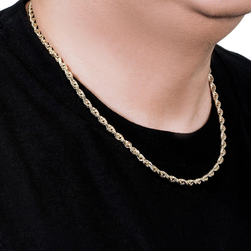 10k Yellow Gold Solid Diamond Cut Rope Chain (5.00 mm)