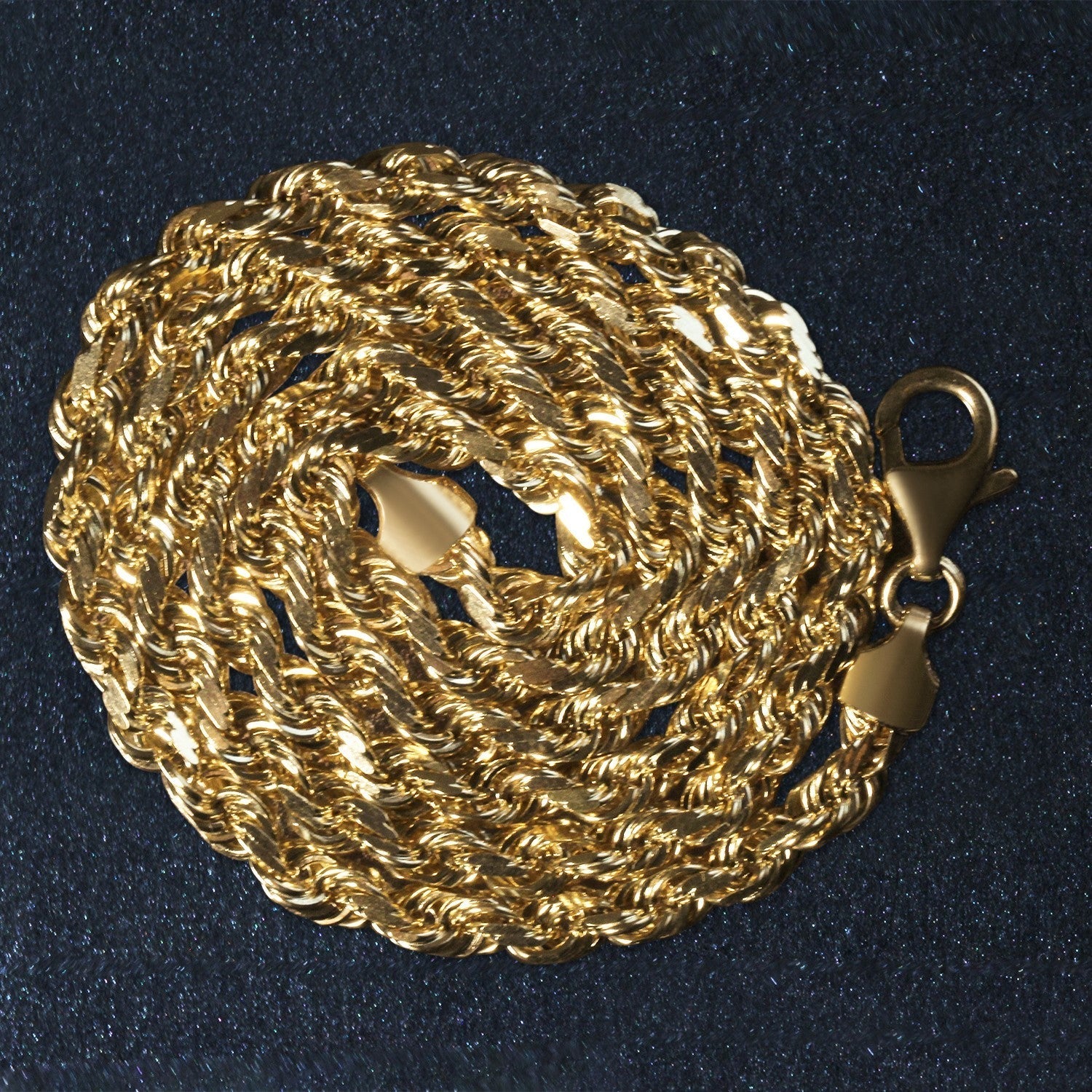 10k Yellow Gold Solid Diamond Cut Rope Chain (5.00 mm)