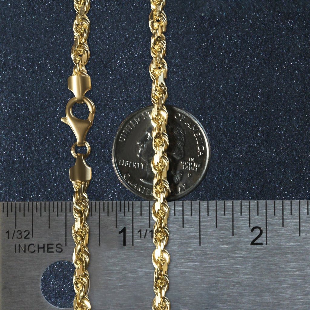 10k Yellow Gold Solid Diamond Cut Rope Chain (5.00 mm)
