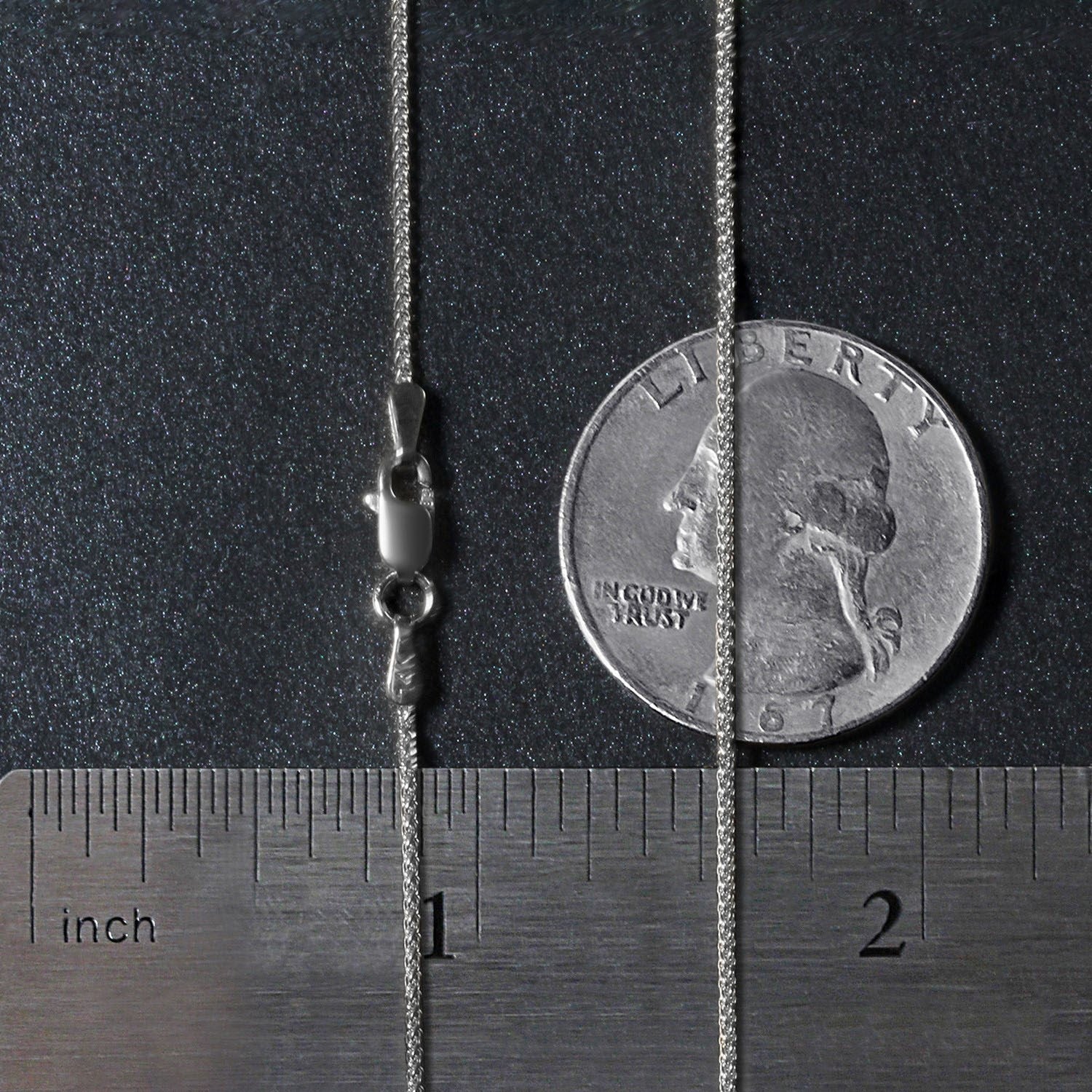 14k White Gold Round Wheat Chain (1.00 mm)