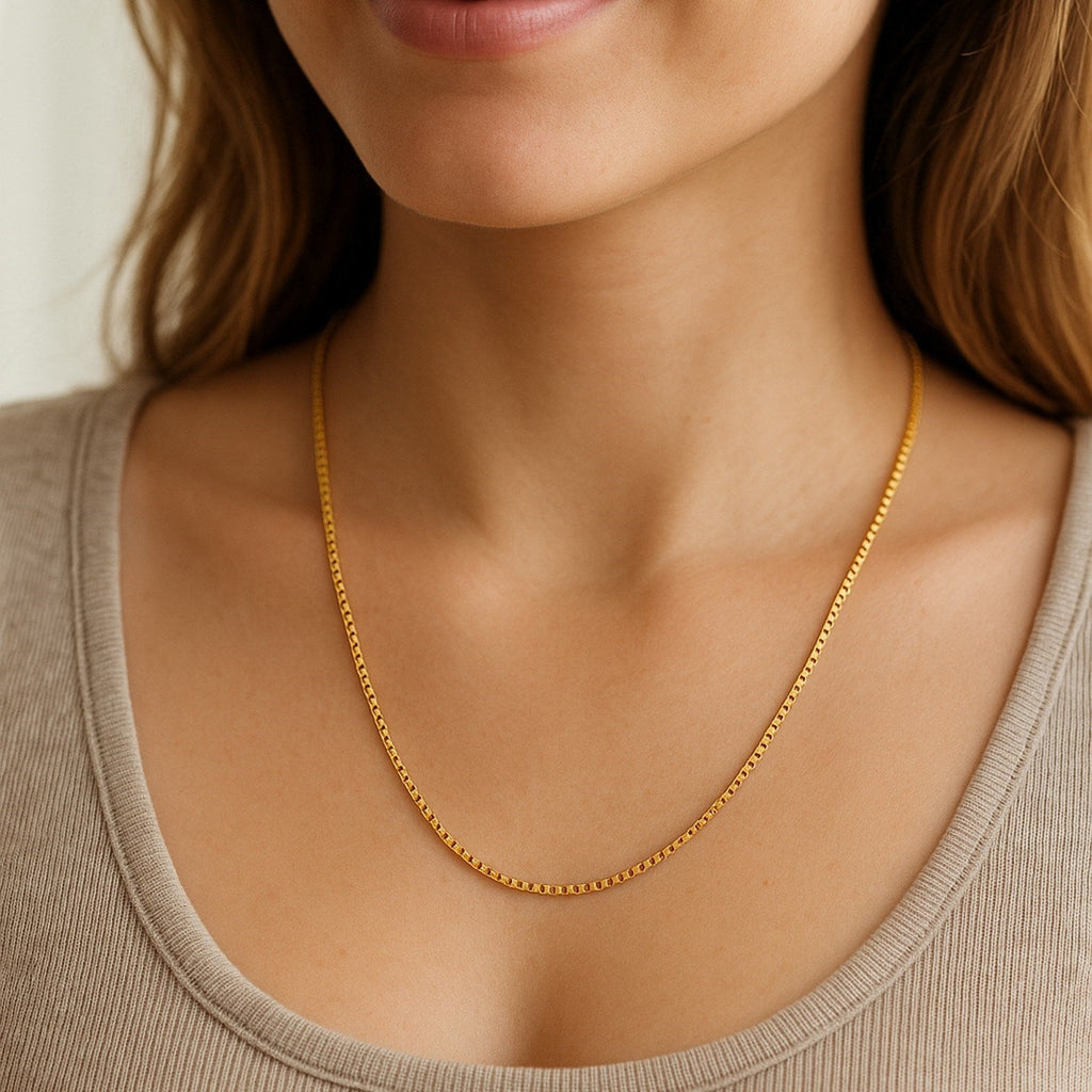 14k Yellow Gold Classic Box Chain (1.1 mm)