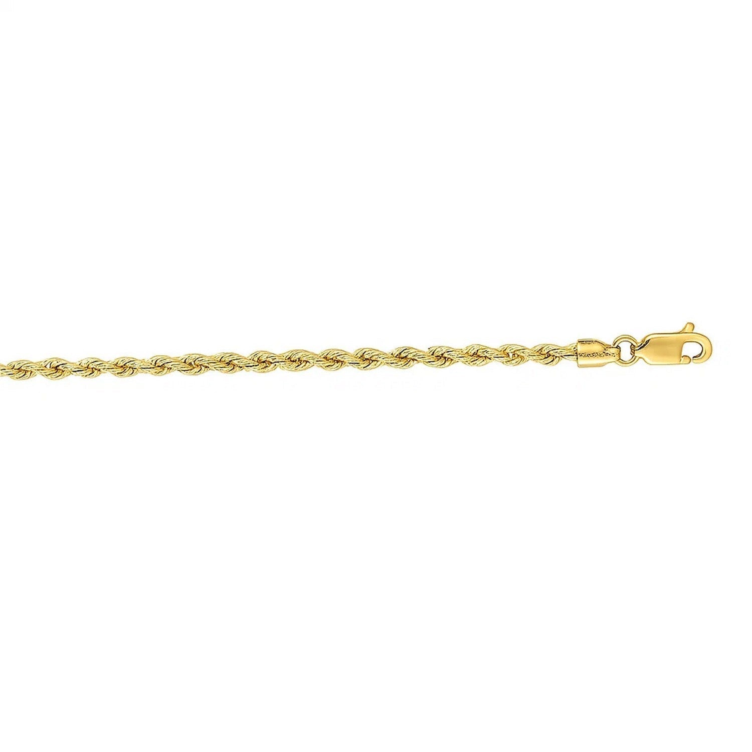 14k Yellow Gold Solid Rope Bracelet (2.50 mm)