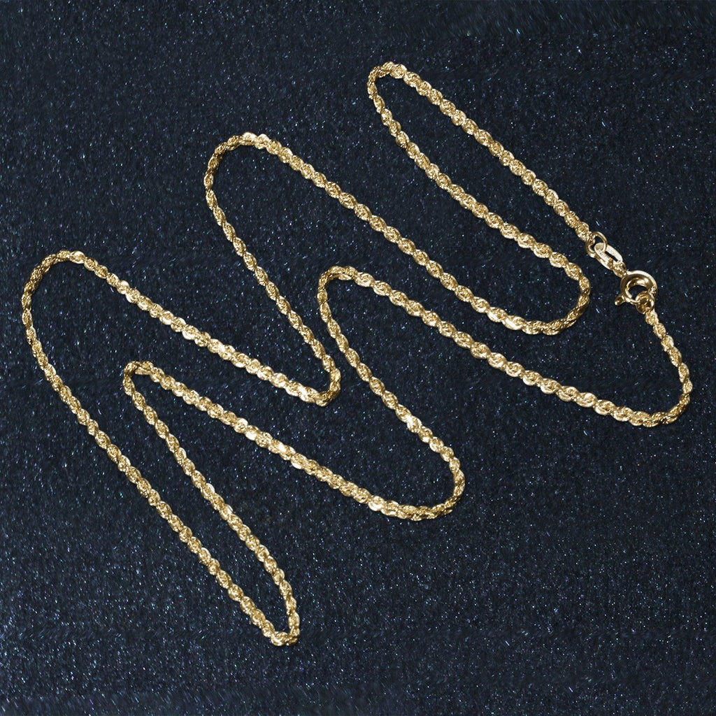 10k Yellow Gold Solid Diamond Cut Rope Chain (1.40 mm)