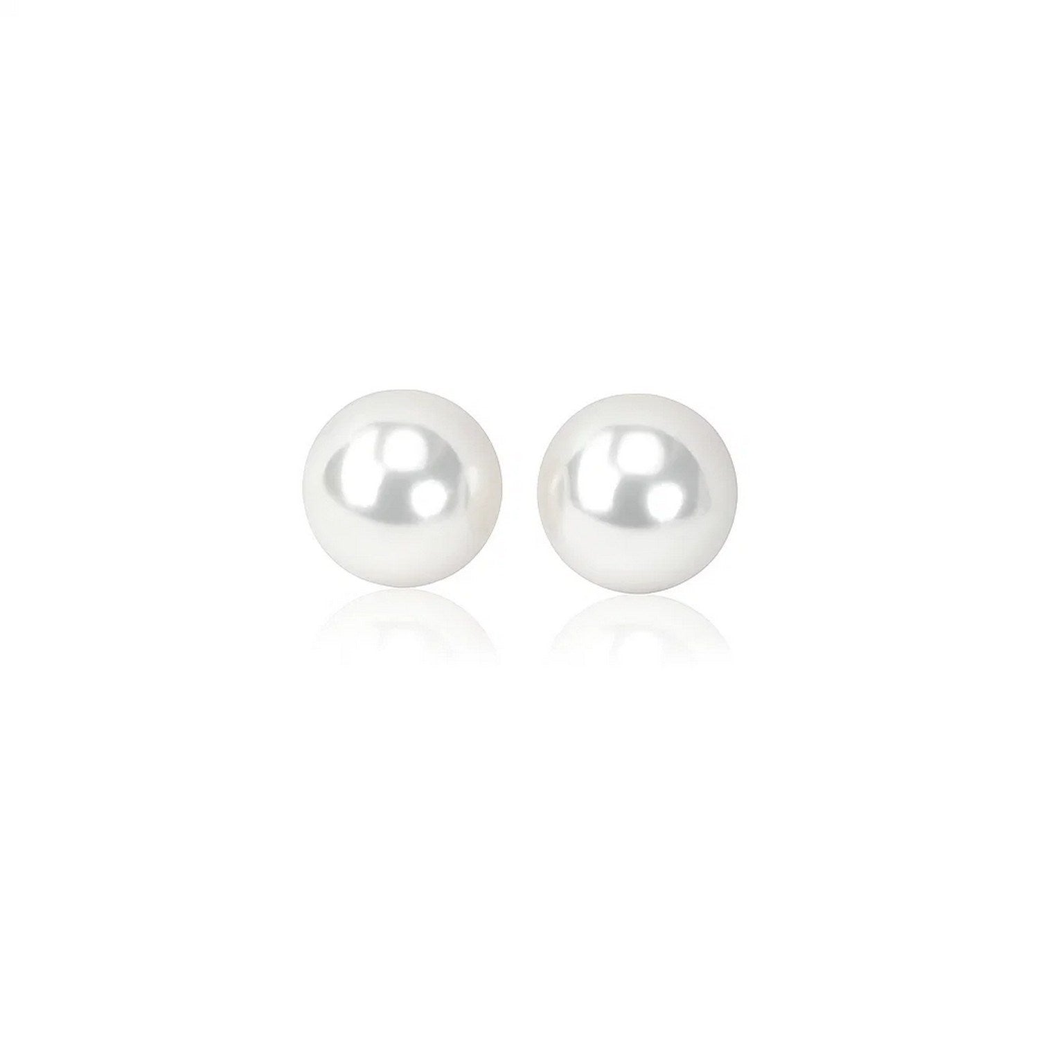 14k Yellow Gold Freshwater Cultured White Pearl Stud Earrings (6mm)