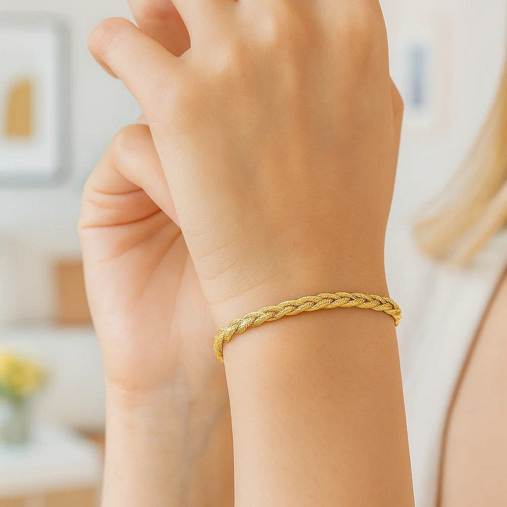 14k Yellow Gold Braided Bracelet  (3.50 mm)