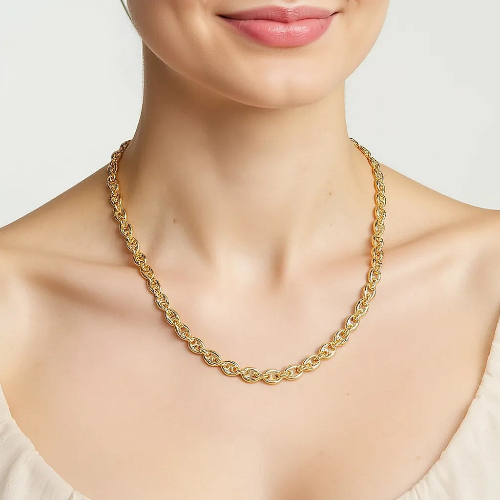 14k Yellow Gold Puffed Mariner Link Chain (4.70 mm)