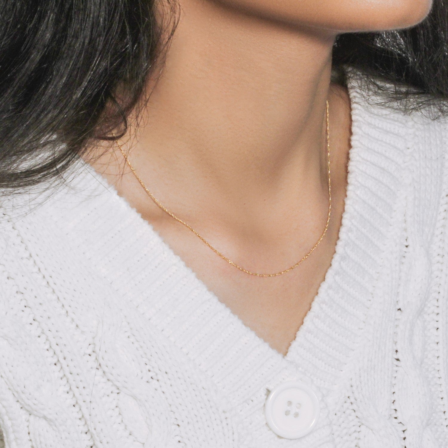 14k Yellow Gold Singapore Chain 0.81 mm