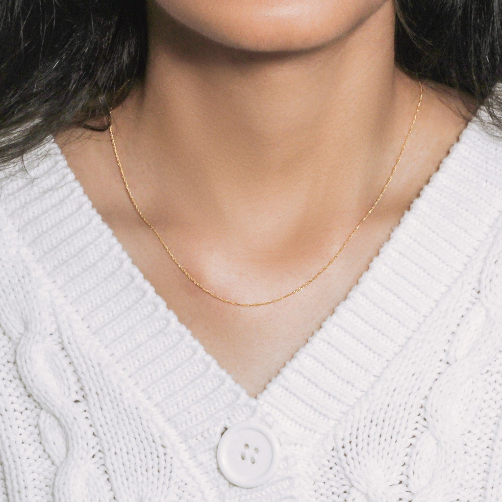 14k Yellow Gold Singapore Chain 0.81 mm