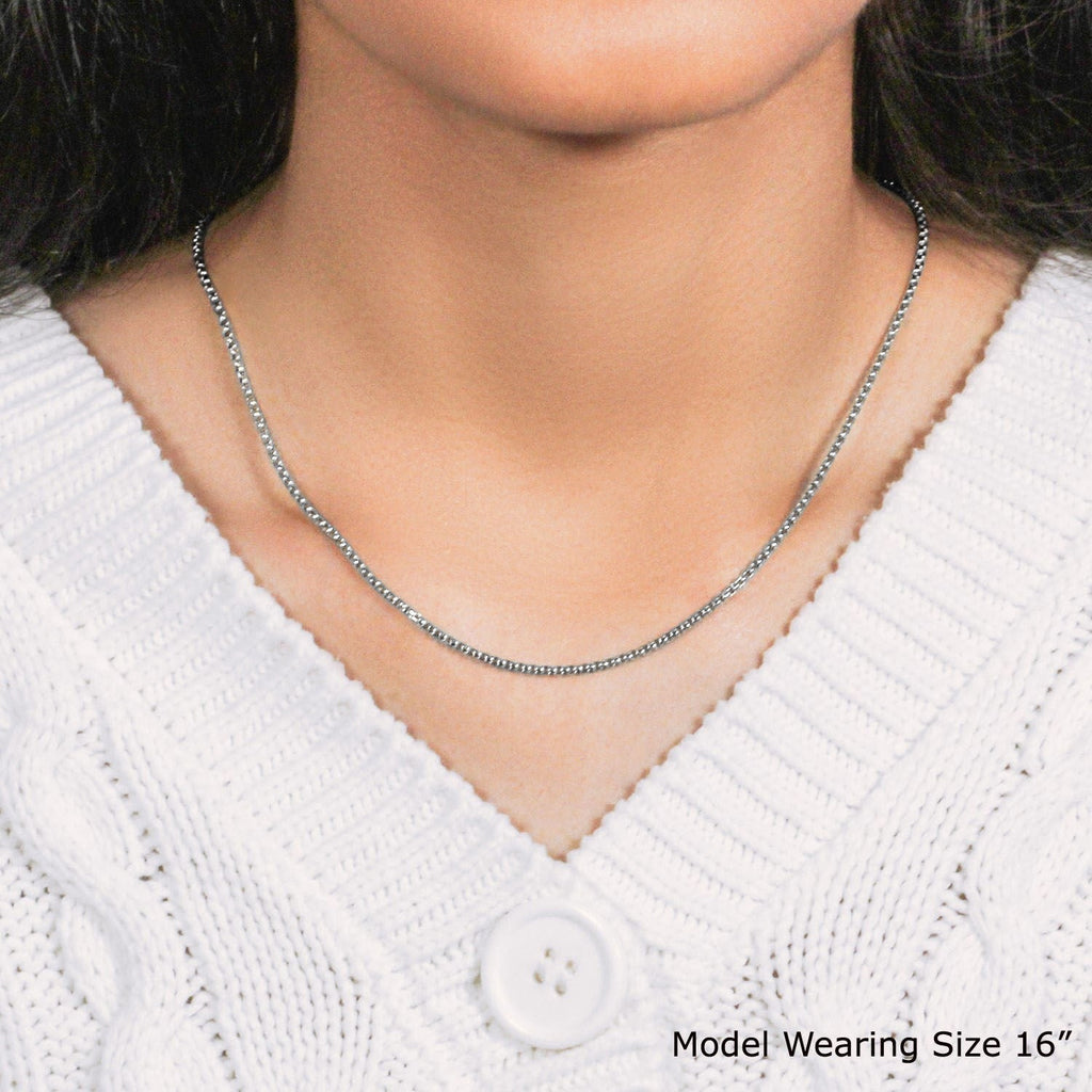 14k White Gold Round Box Chain (1.8 mm)