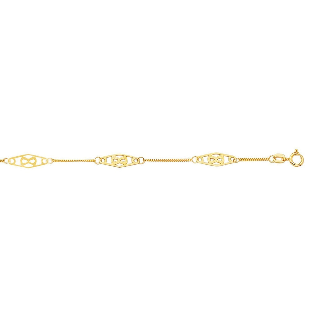 14k Yellow Gold Infinity Ankle Bracelet