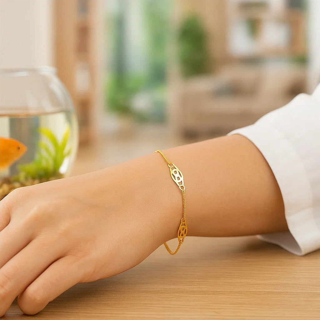 14k Yellow Gold Infinity Ankle Bracelet