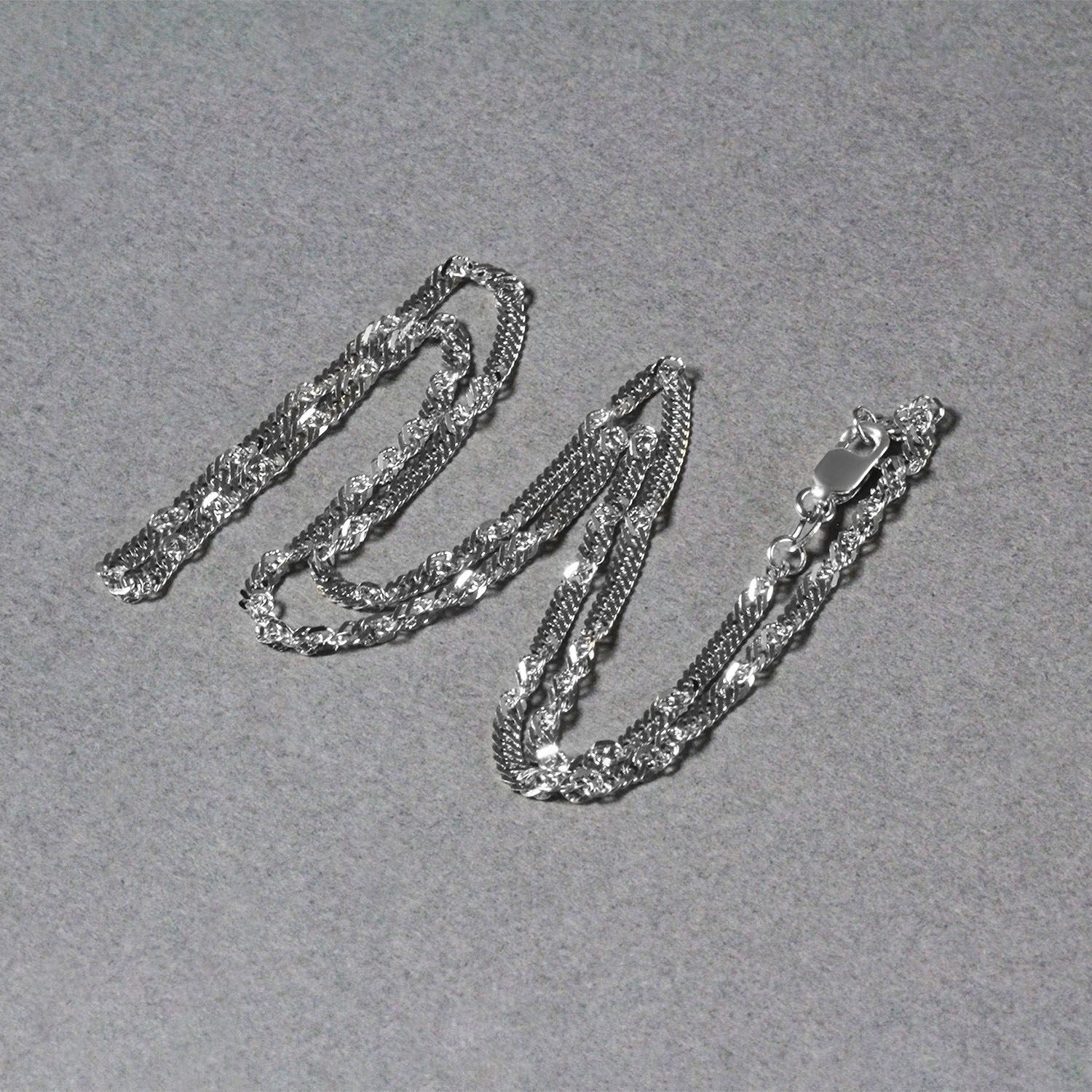 14k White Gold Singapore Chain (2.10 mm)