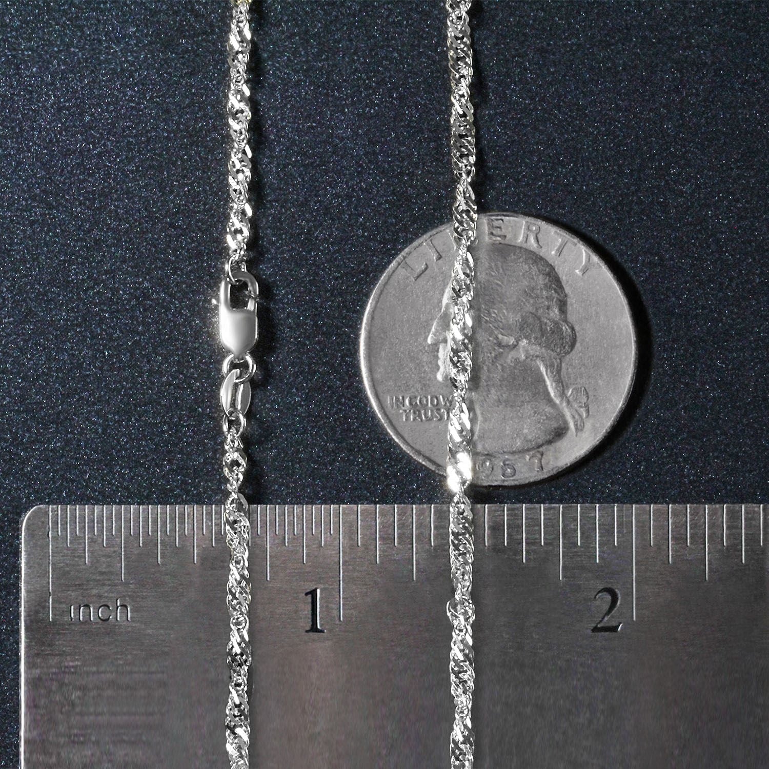 14k White Gold Singapore Chain (2.10 mm)