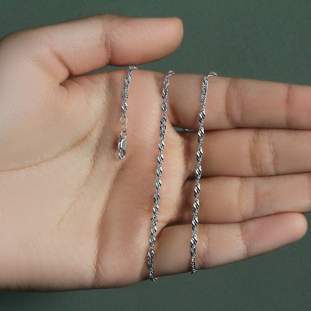 14k White Gold Singapore Chain (2.10 mm)