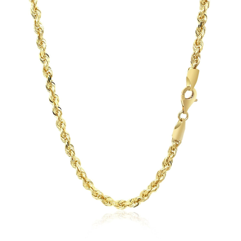 10k Yellow Gold Solid Diamond Cut Rope Chain (3.50 mm)