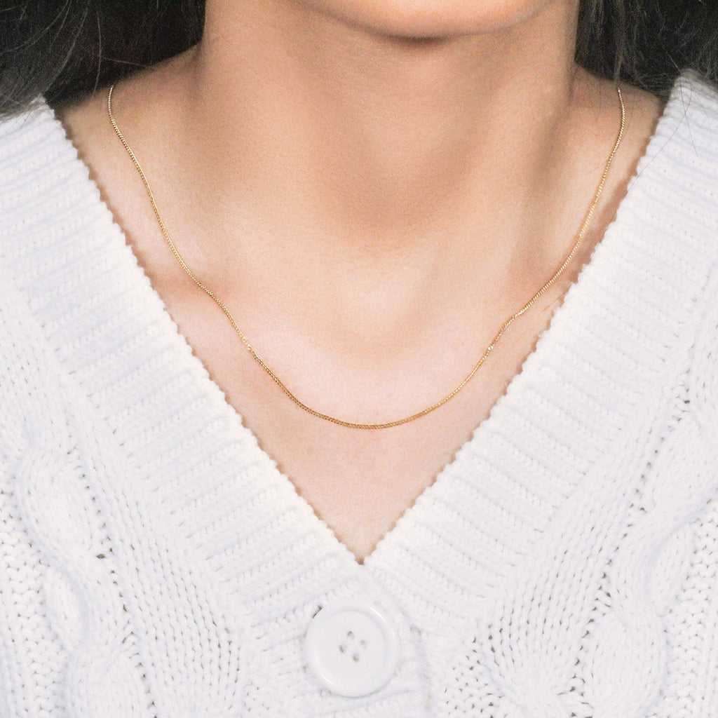 14k Yellow Gold Gourette Chain 1.0mm (1.00 mm)