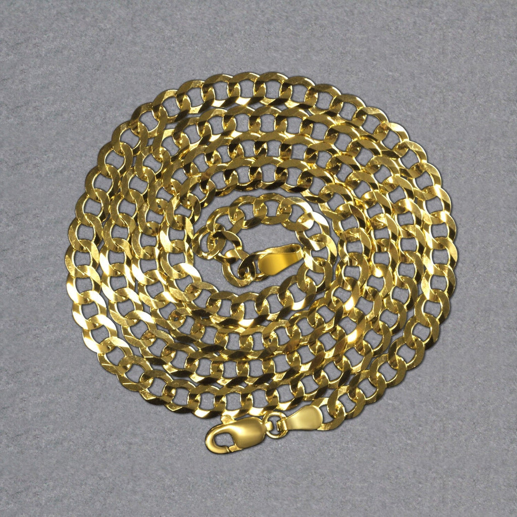 14k Yellow Gold Solid Curb Chain (4.70 mm)