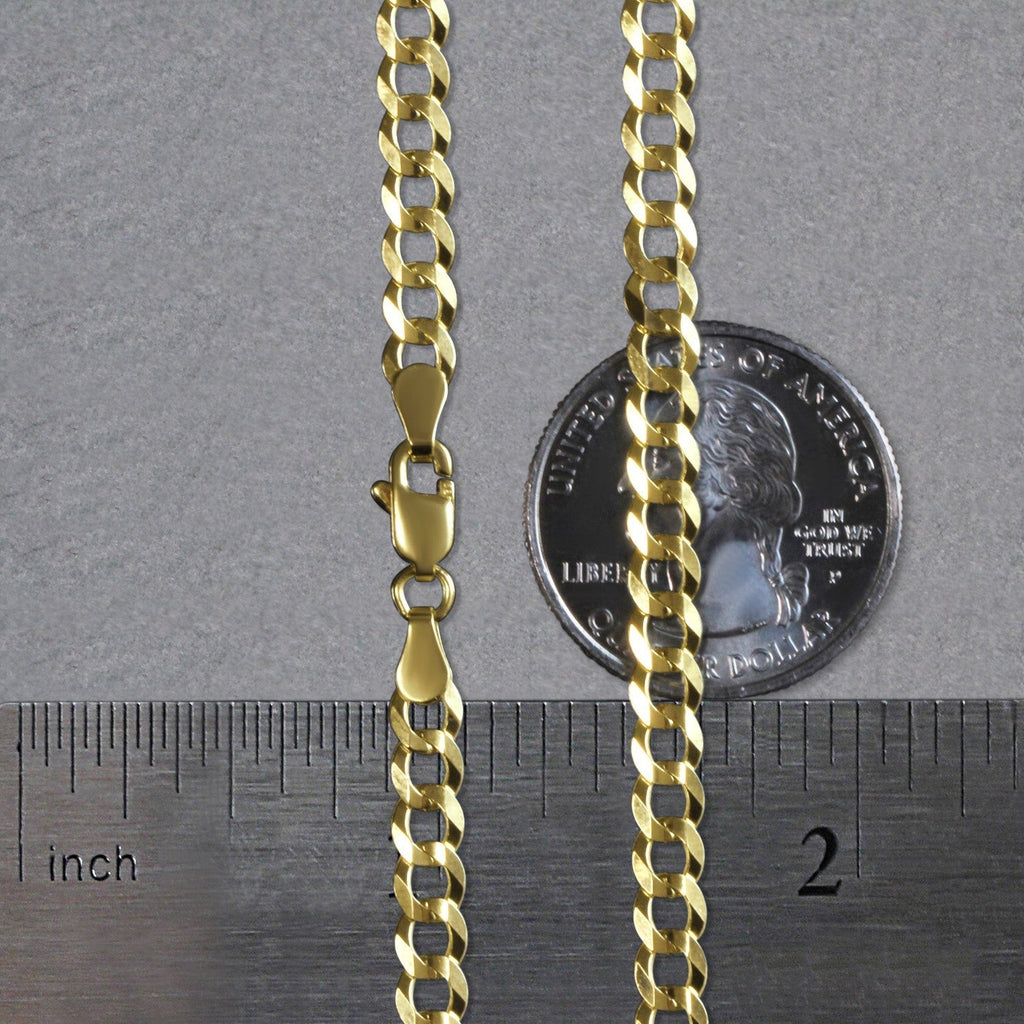 14k Yellow Gold Solid Curb Chain (4.70 mm)