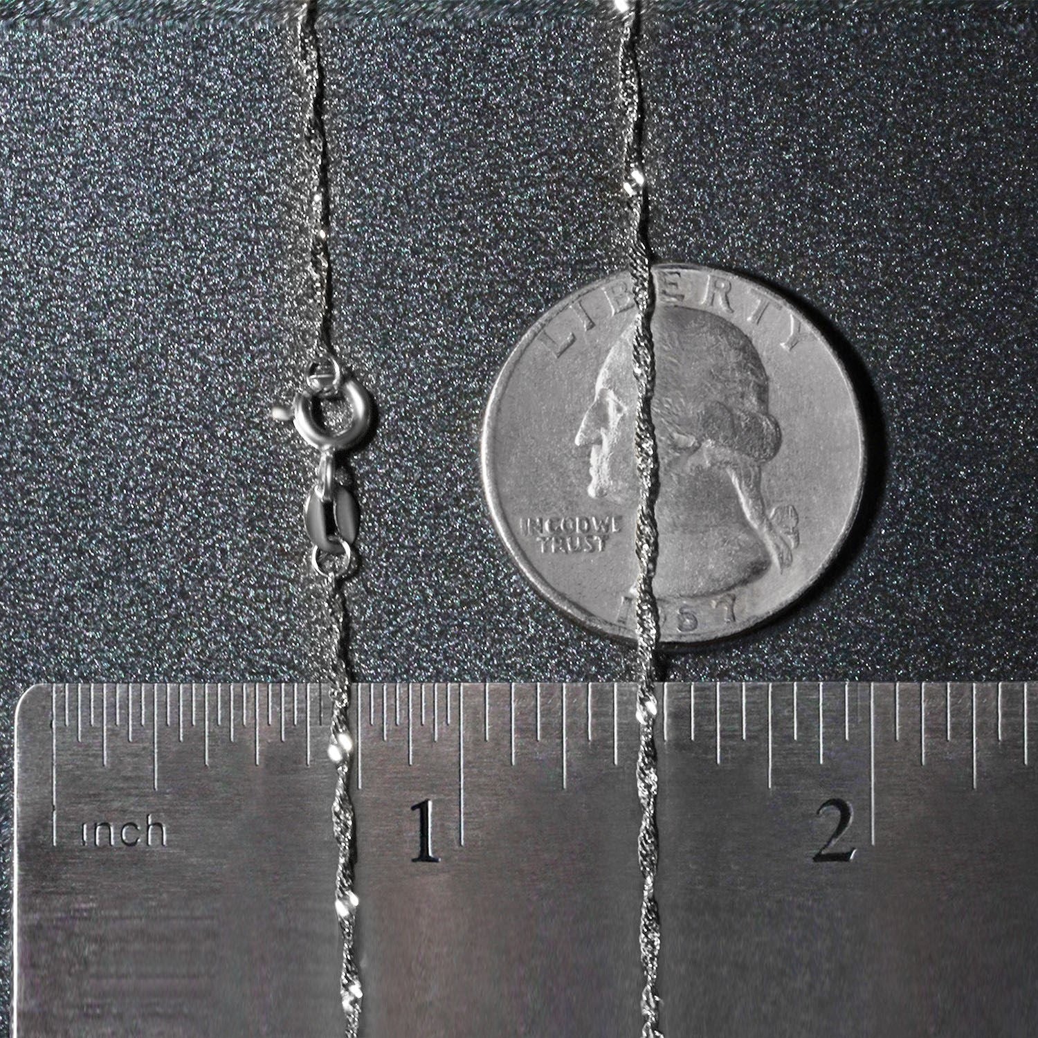 14k White Gold Singapore Chain (1.30 mm)