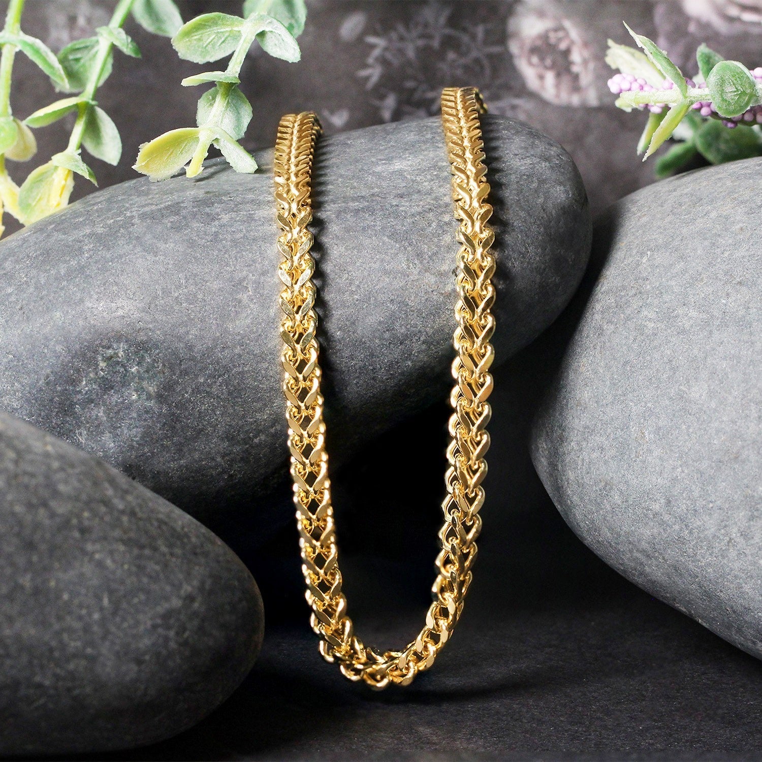 14k Yellow Gold Square Franco Chain (4.40 mm)