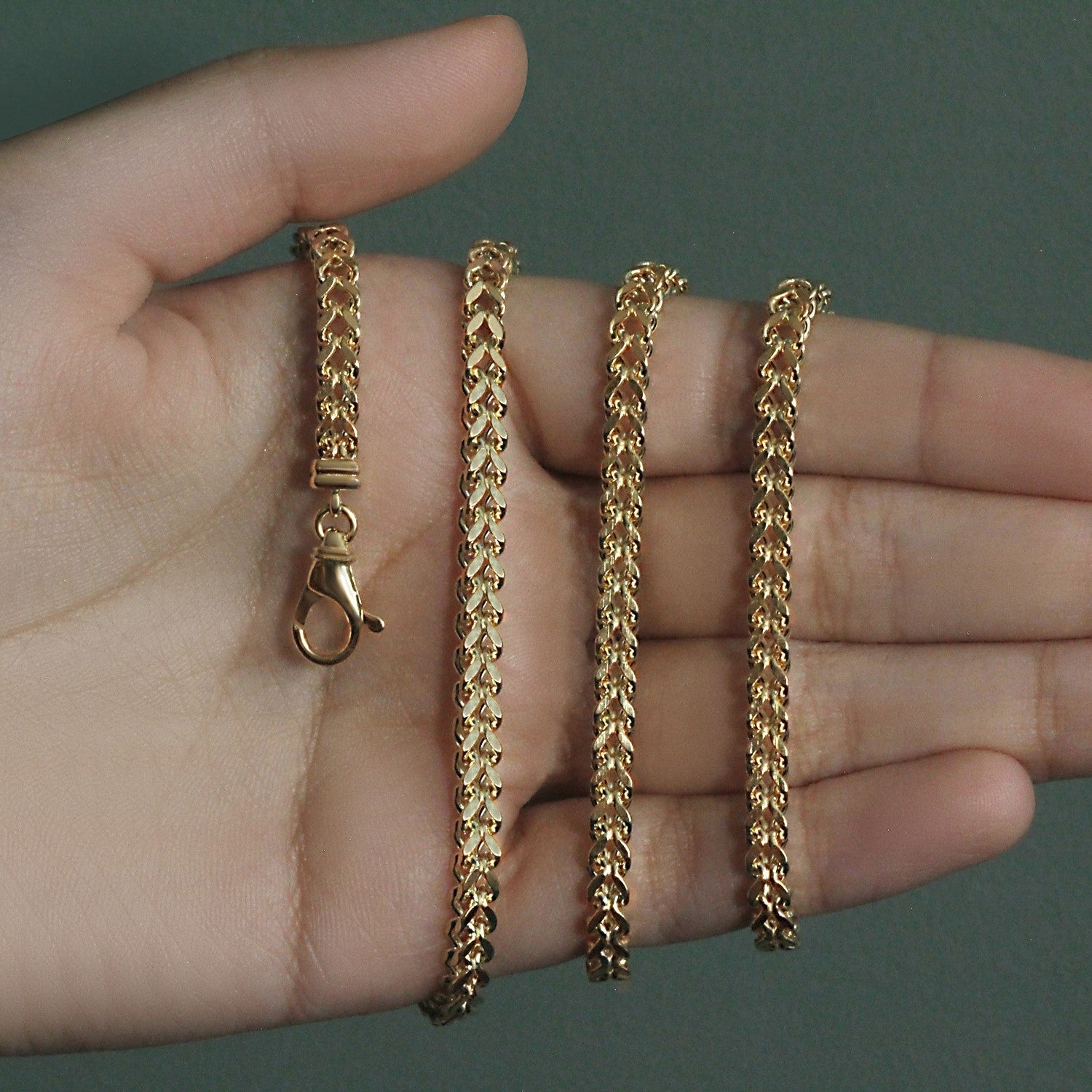 14k Yellow Gold Square Franco Chain (4.40 mm)