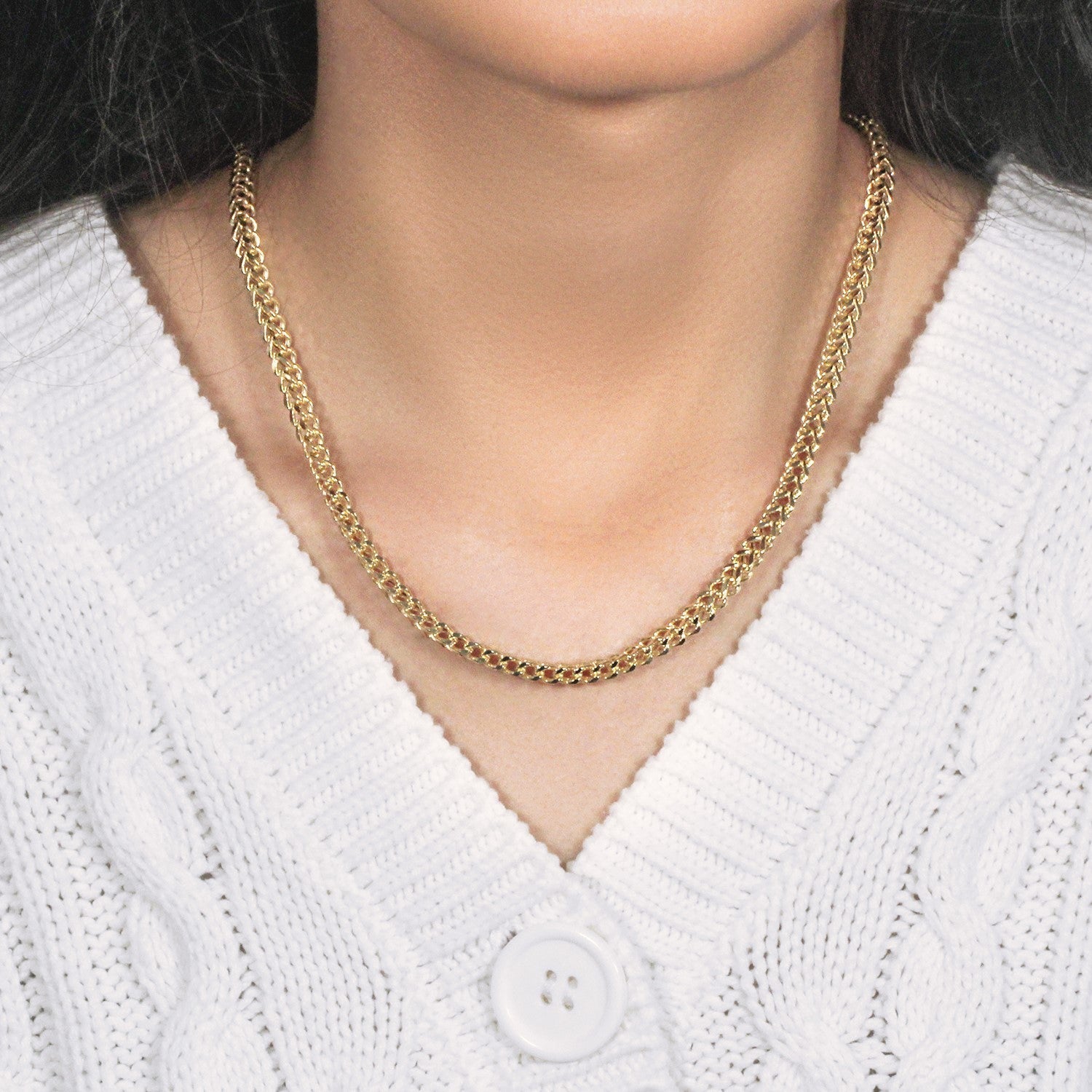 14k Yellow Gold Square Franco Chain (4.40 mm)