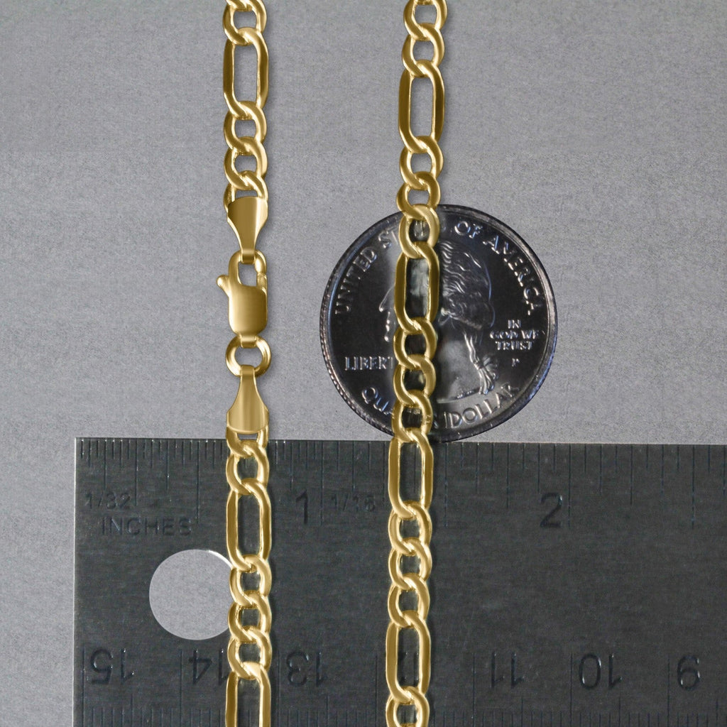 14k Yellow Gold Lite Figaro Chain (4.70 mm)
