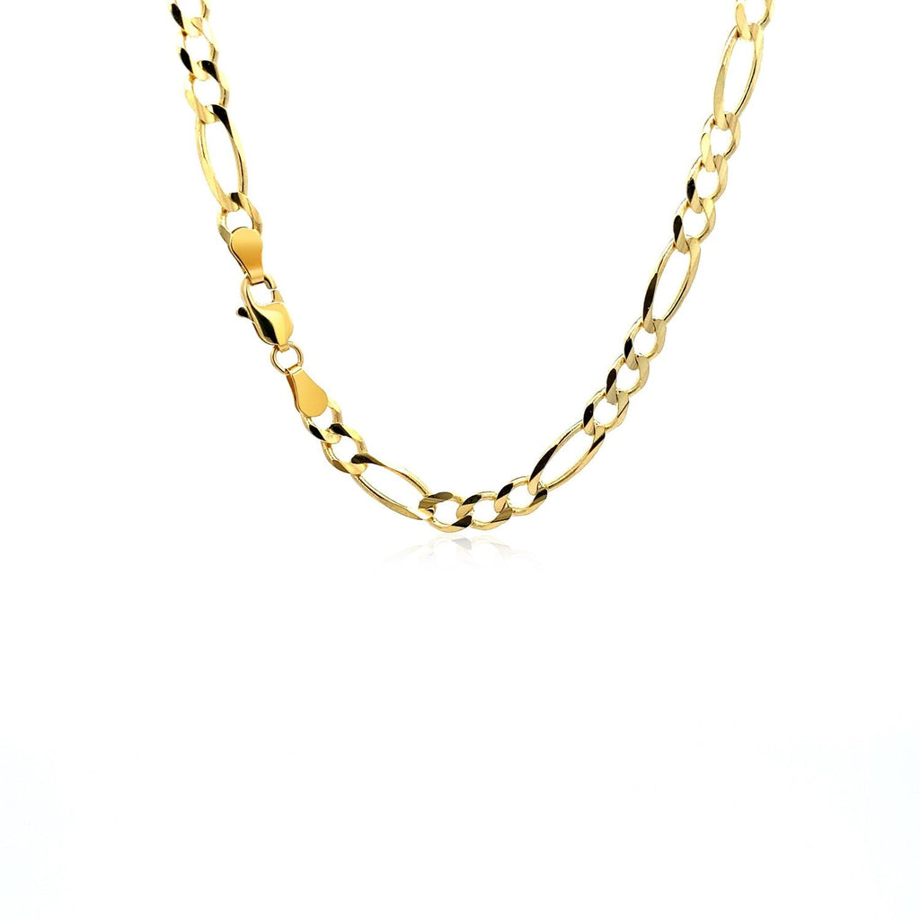 14k Yellow Gold Solid Figaro Chain (4.50 mm)