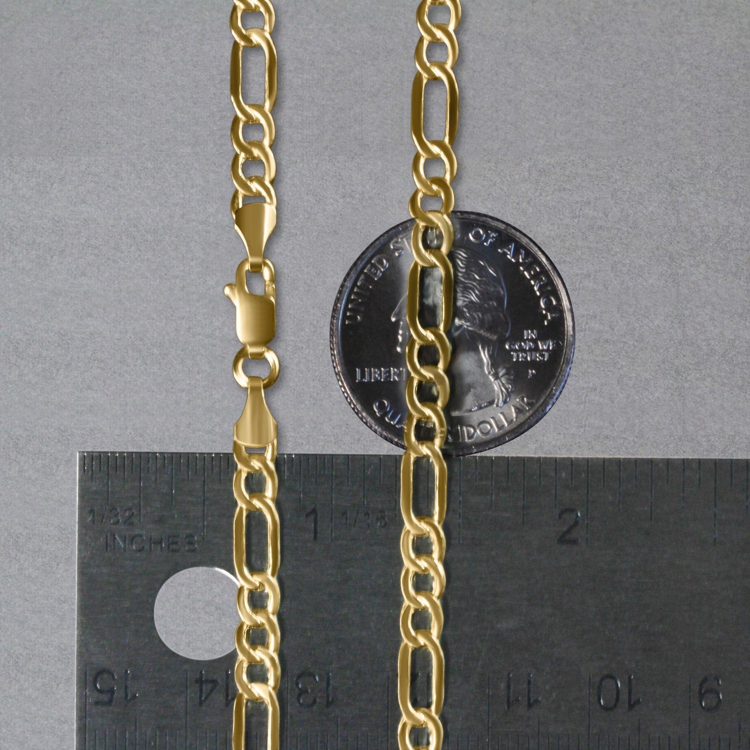 10k Yellow Gold Lite Figaro Chain (4.70 mm)