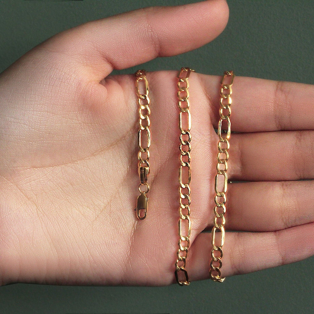 10k Yellow Gold Lite Figaro Chain (4.70 mm)